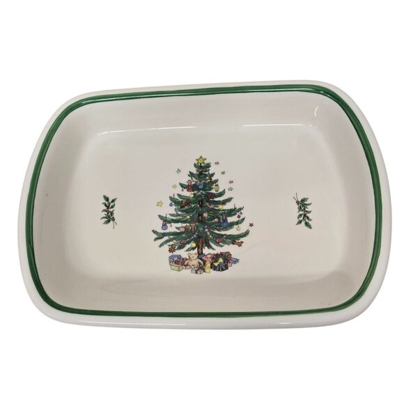Spode Christmas Tree Rectangular Serving Dish Porcelain Oven/Microwave/Dishwashe - Picture 1 of 4